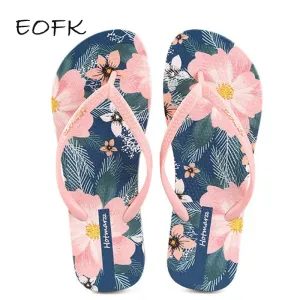 Ladies Floral Anti Slip Pool PVC Quick dry Flip Flops