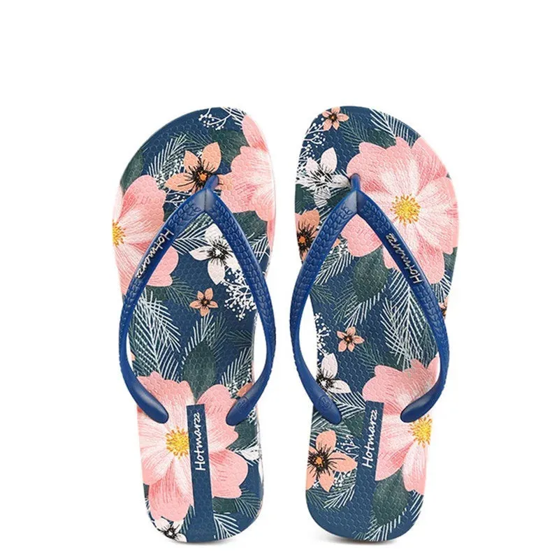 Ladies Floral Anti Slip Pool PVC Quick dry Flip Flops