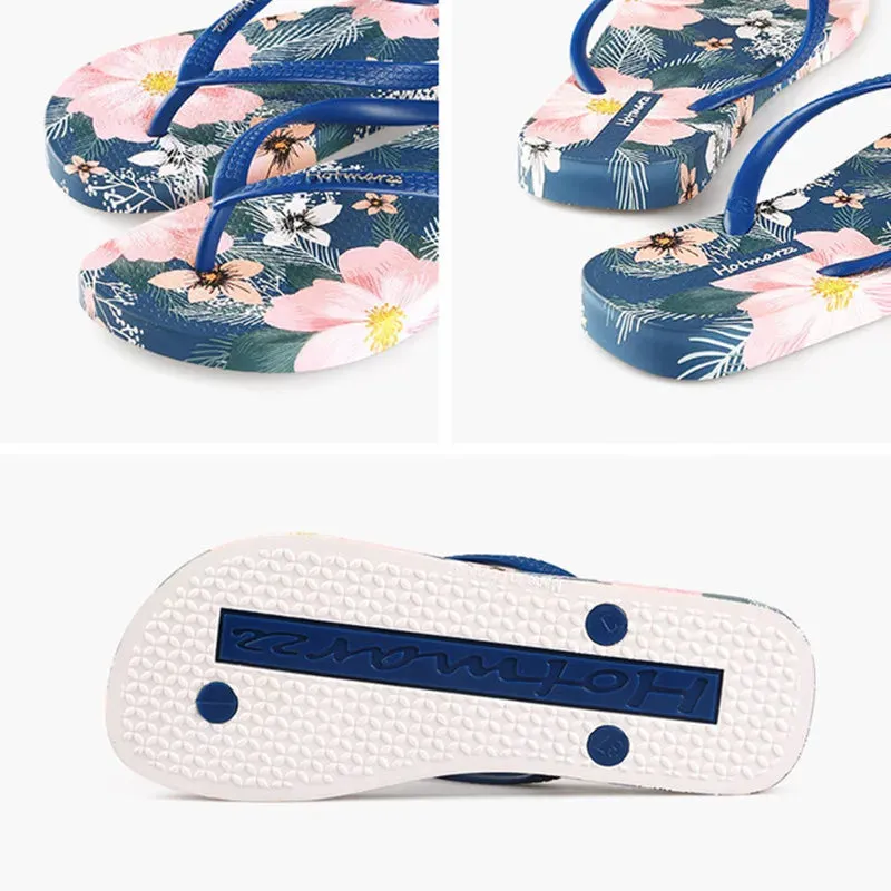 Ladies Floral Anti Slip Pool PVC Quick dry Flip Flops