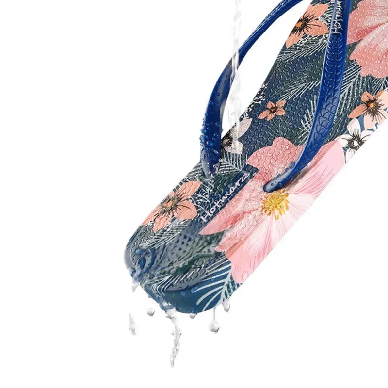 Ladies Floral Anti Slip Pool PVC Quick dry Flip Flops