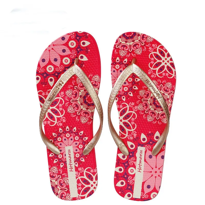Ladies Floral Anti Slip Pool PVC Quick dry Flip Flops