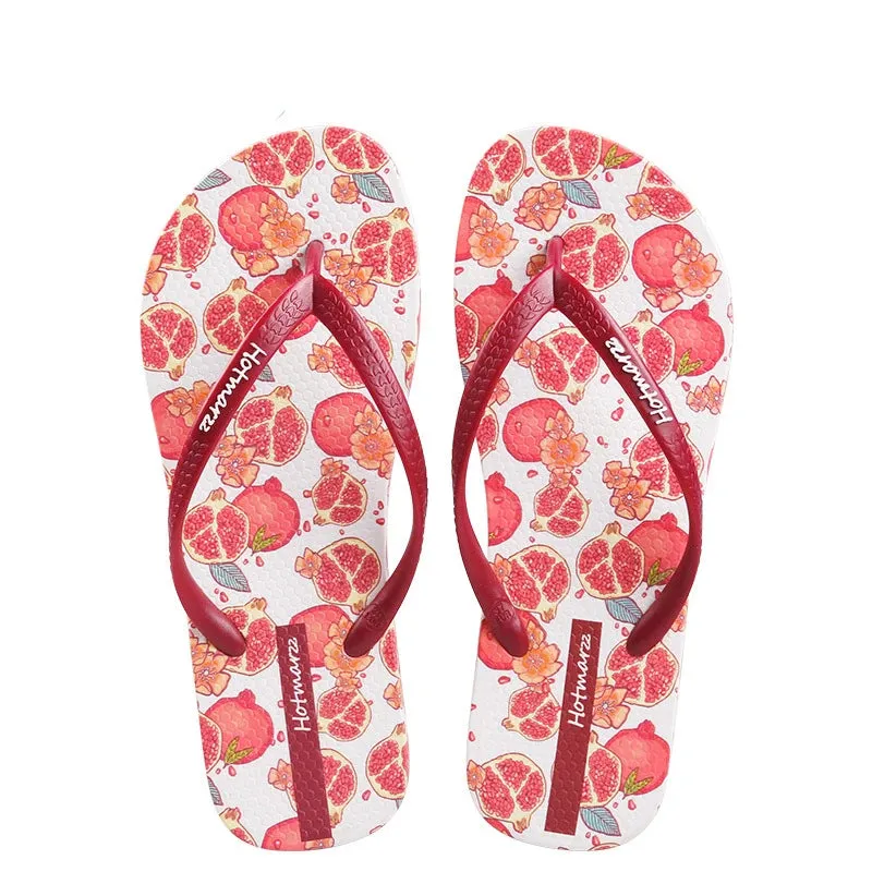 Ladies Floral Anti Slip Pool PVC Quick dry Flip Flops