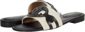 Lauren Ralph Lauren Alegra Natural/Black Two-Tone Canvas/Burnished Calf 10 B (M)
