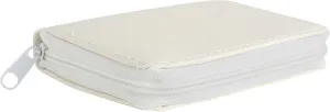Leather looking Wallet with Metal Coin Sorter Trusty Coin Pouch Pocket Purse Or Car For Quick Change (white)