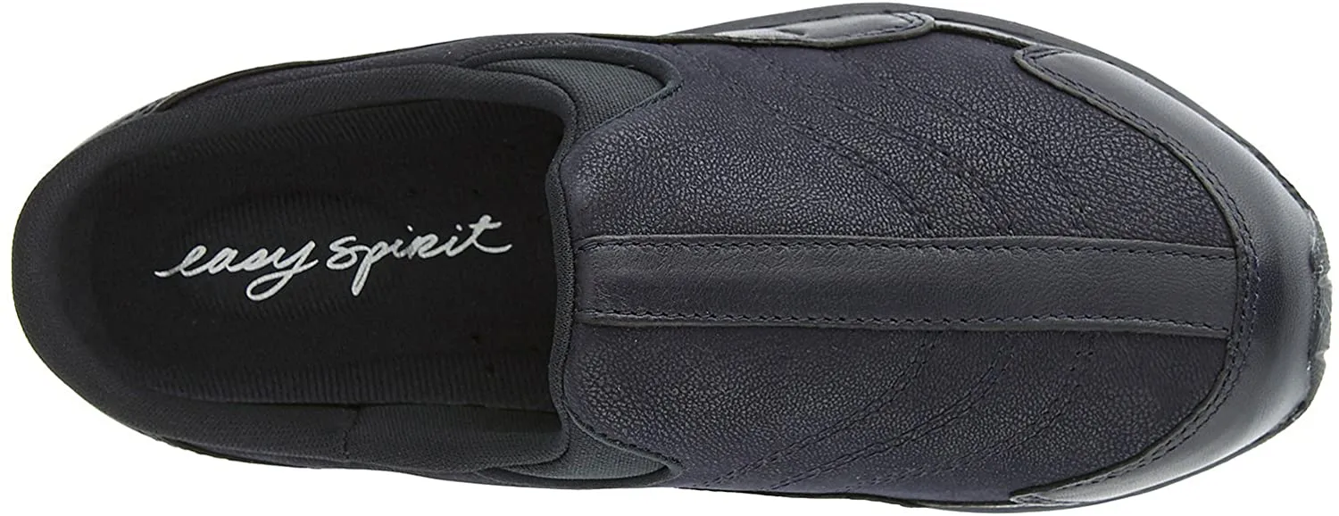 Leather Navy  On Travel Clog Easy Wide Customer-first approach Spirit Slip Mule Time Round Closed-Toe Clear communication