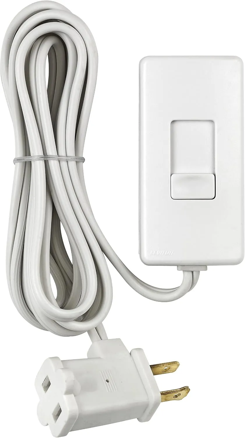 Leviton Table Top Plug in Lamp Dimmer for Dimmable LED, Halogen and Incandescent Bulbs, TBL03-10W, White