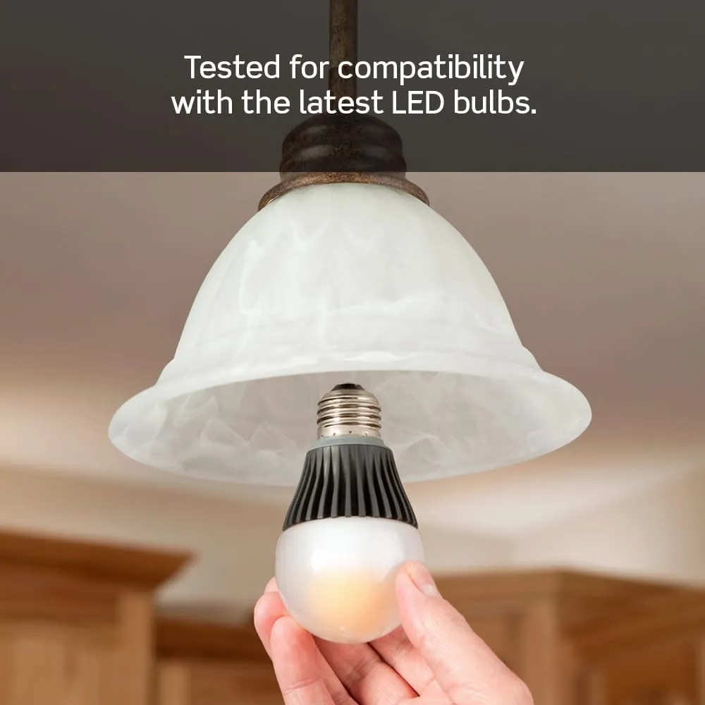 Leviton Table Top Plug in Lamp Dimmer for Dimmable LED, Halogen and Incandescent Bulbs, TBL03-10W, White