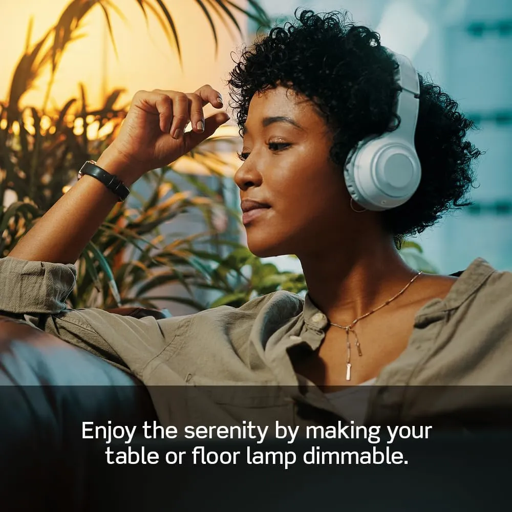 Leviton Table Top Plug in Lamp Dimmer for Dimmable LED, Halogen and Incandescent Bulbs, TBL03-10W, White