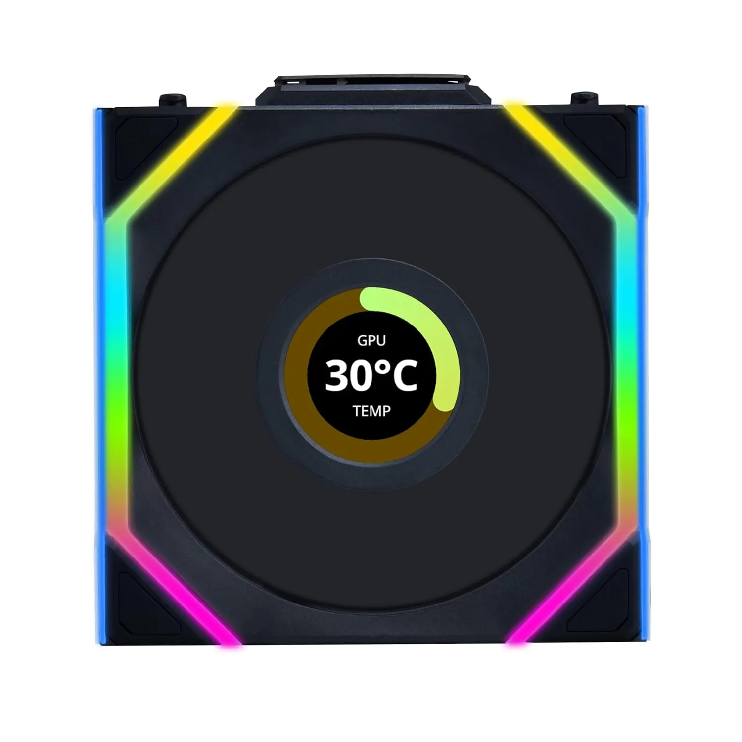 Lian Li UNI Fan SL - LCD Wireless 120 - ARGB PC Case Fan - 1.6" LCD Display - 2.4 GHz Wireless Signal for RGB & Fans Control - L-Wireless Controller Not Included & Required - Black (12SLLCD1W1B)