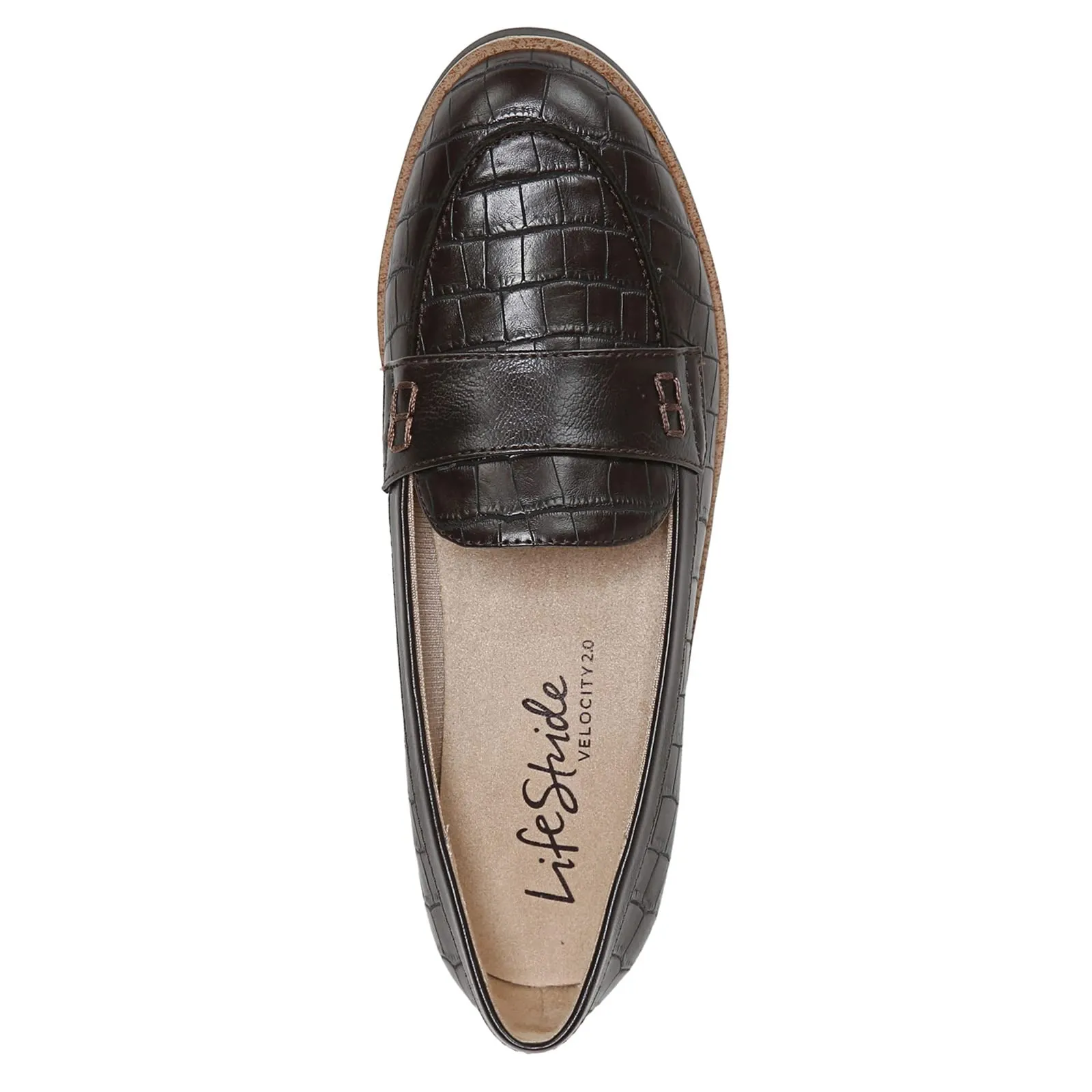 LifeStride Women's, Zee Loafer Brown Croc 7 W