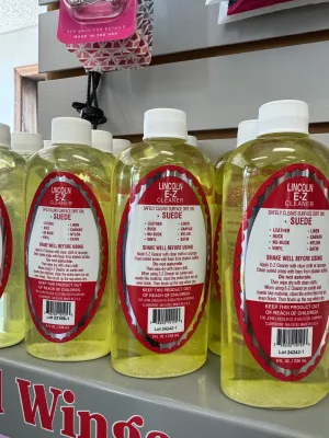 Lincoln E-Z Cleaner -The Original All-Purpose Cleaner for Leather, Suede, Fabric- Removes Dirt, Salt Stains 8oz Made in USA