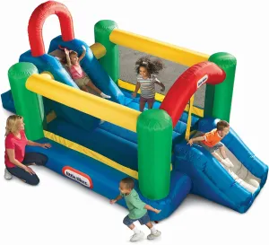 Little Tikes Jump and Double Slide Bouncer, 168.00 L x 108.00 W x 84.00 H Inches , White