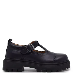 LMDI Navy Chunky T Strap Loafer
