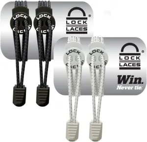 Lock Laces Elastic No Tie Shoe Laces (Pack of 2) One Size Fits All, for Kids and Adults, Elastic No Tie Shoe Laces