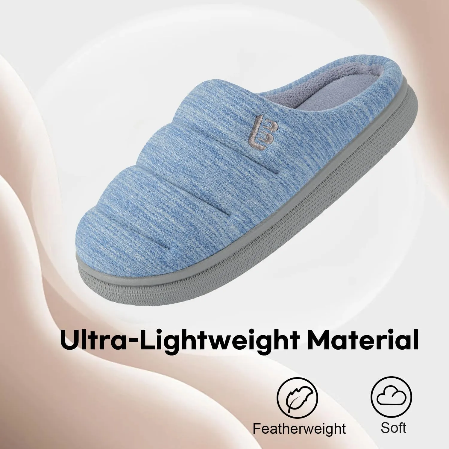 LongBay Women's House Slippers Ultra-Soft Memory Foam Bedroom Shoes Slip On Clogs for Indoor Outdoor