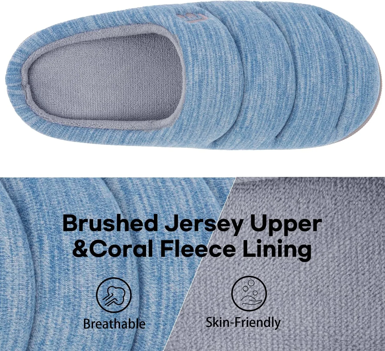 LongBay Women's House Slippers Ultra-Soft Memory Foam Bedroom Shoes Slip On Clogs for Indoor Outdoor