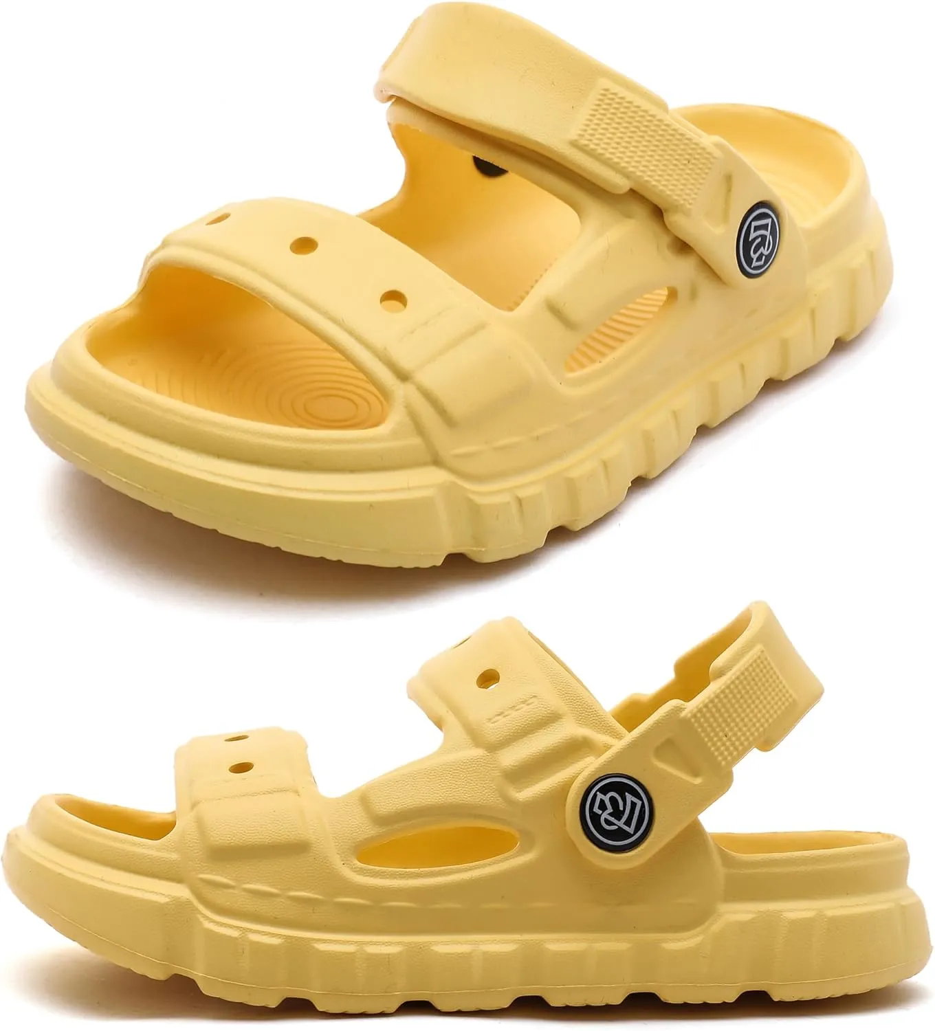 LONSOEN Kids Summer Clogs Boys Girls Slide Sandals Adjustable Toddler Indoor Outdoor Slippers Children Beach Pool Shoes