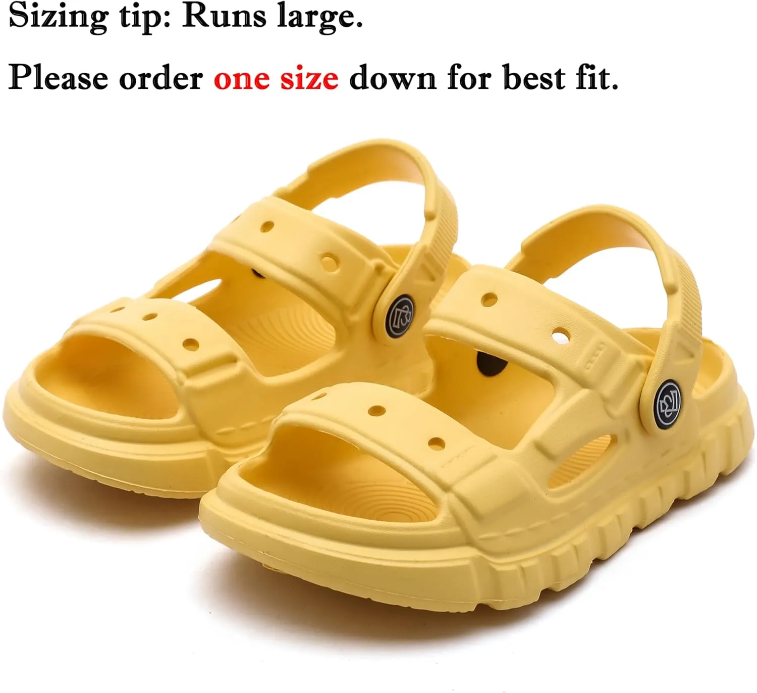 LONSOEN Kids Summer Clogs Boys Girls Slide Sandals Adjustable Toddler Indoor Outdoor Slippers Children Beach Pool Shoes
