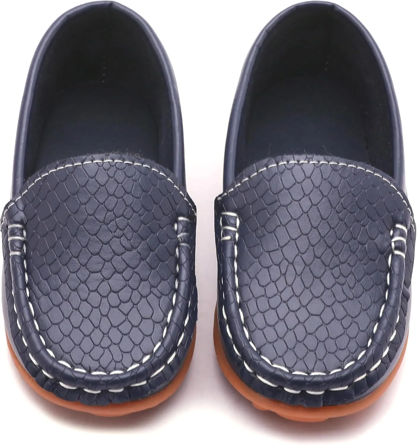 LONSOEN Toddler Little Kid Boys Girls Soft Slip On Loafers Dress Flat Shoes
