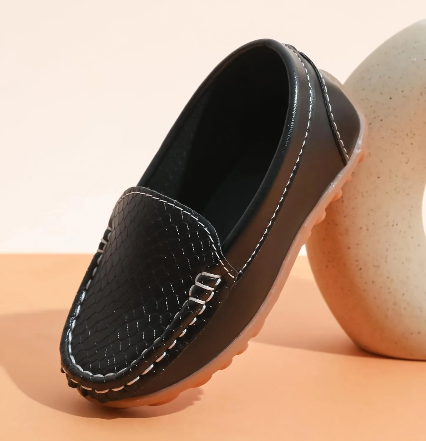 LONSOEN Toddler Little Kid Boys Girls Soft Slip On Loafers Dress Flat Shoes