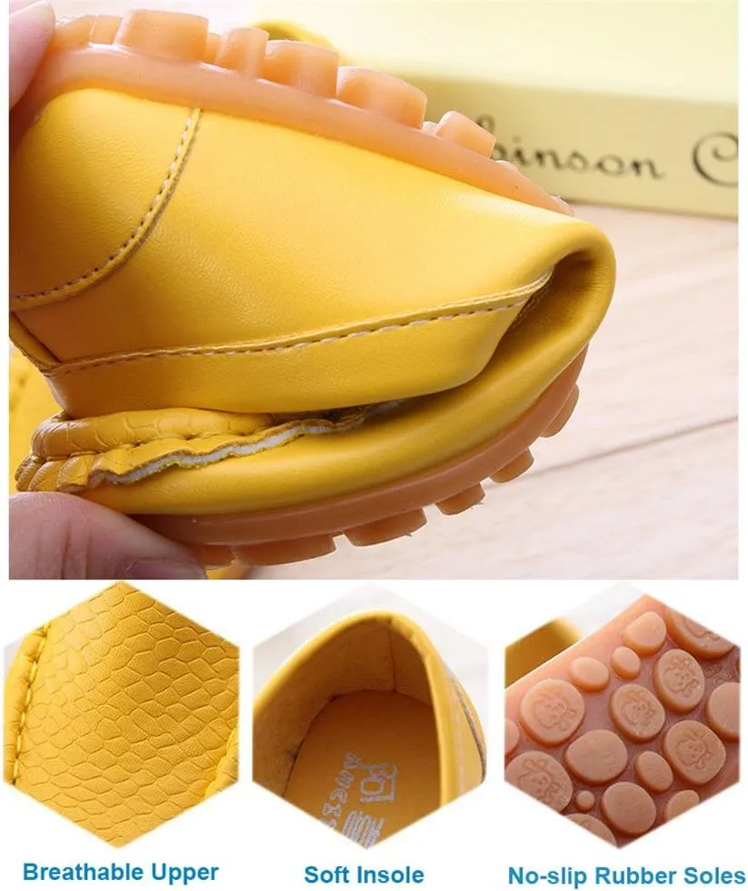 LONSOEN Toddler Little Kid Boys Girls Soft Slip On Loafers Dress Flat Shoes