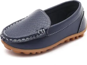 LONSOEN Toddler Little Kid Boys Girls Soft Slip On Loafers Dress Flat Shoes