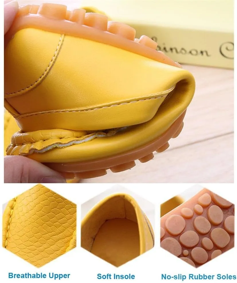 LONSOEN Toddler Little Kid Boys Girls Soft Slip On Loafers Dress Flat Shoes
