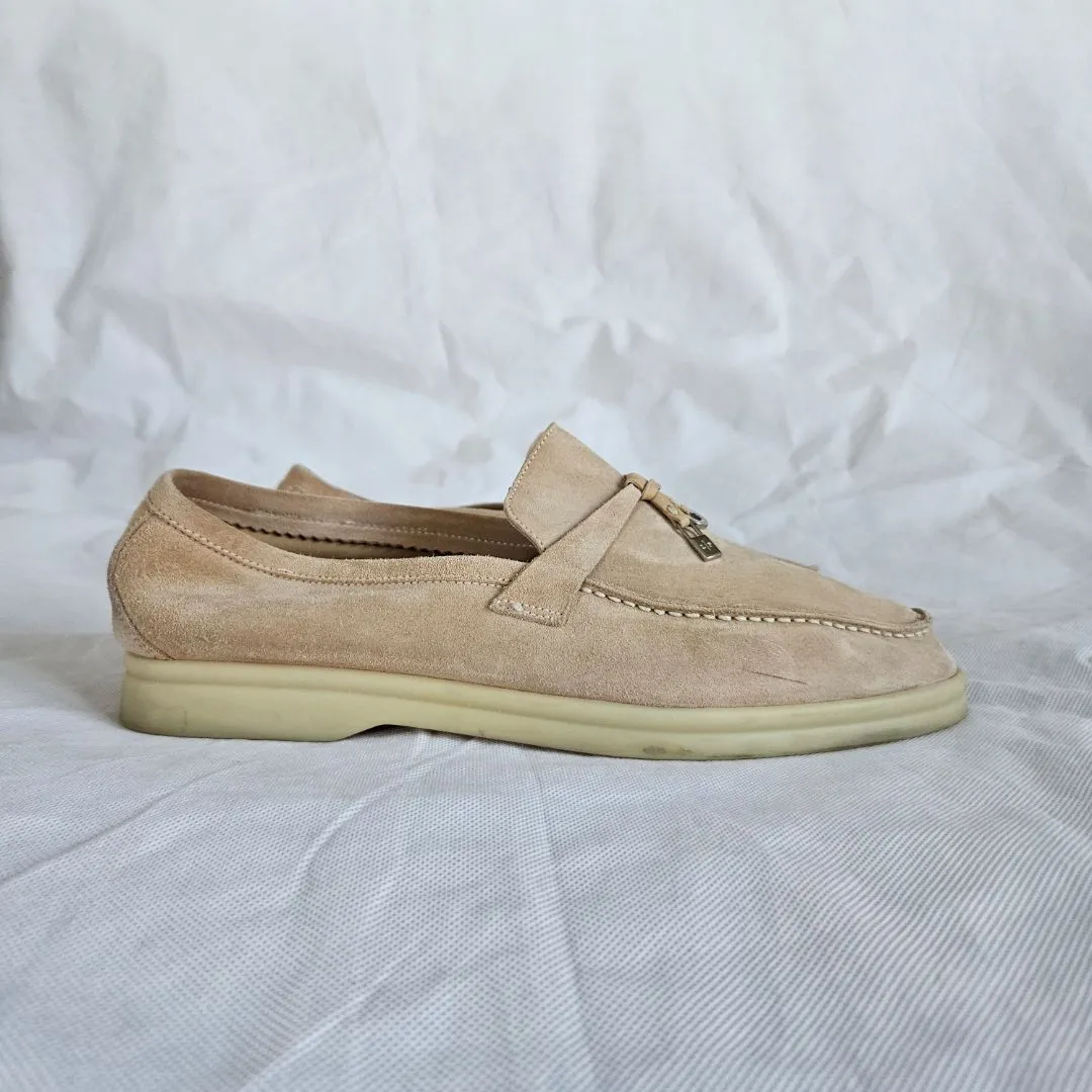 Loro Piana Suede Plush Summer Walk Loafer, 40