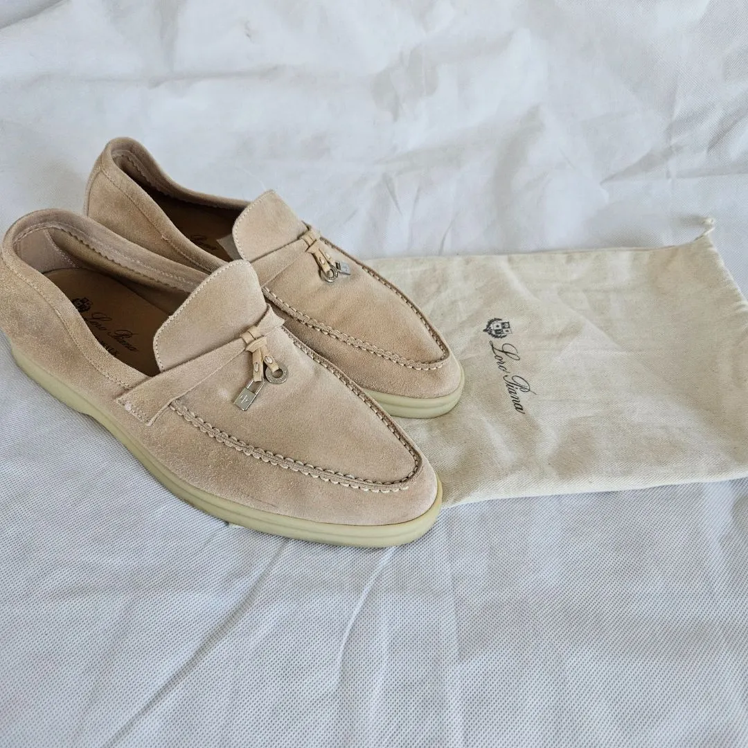 Loro Piana Suede Plush Summer Walk Loafer, 40