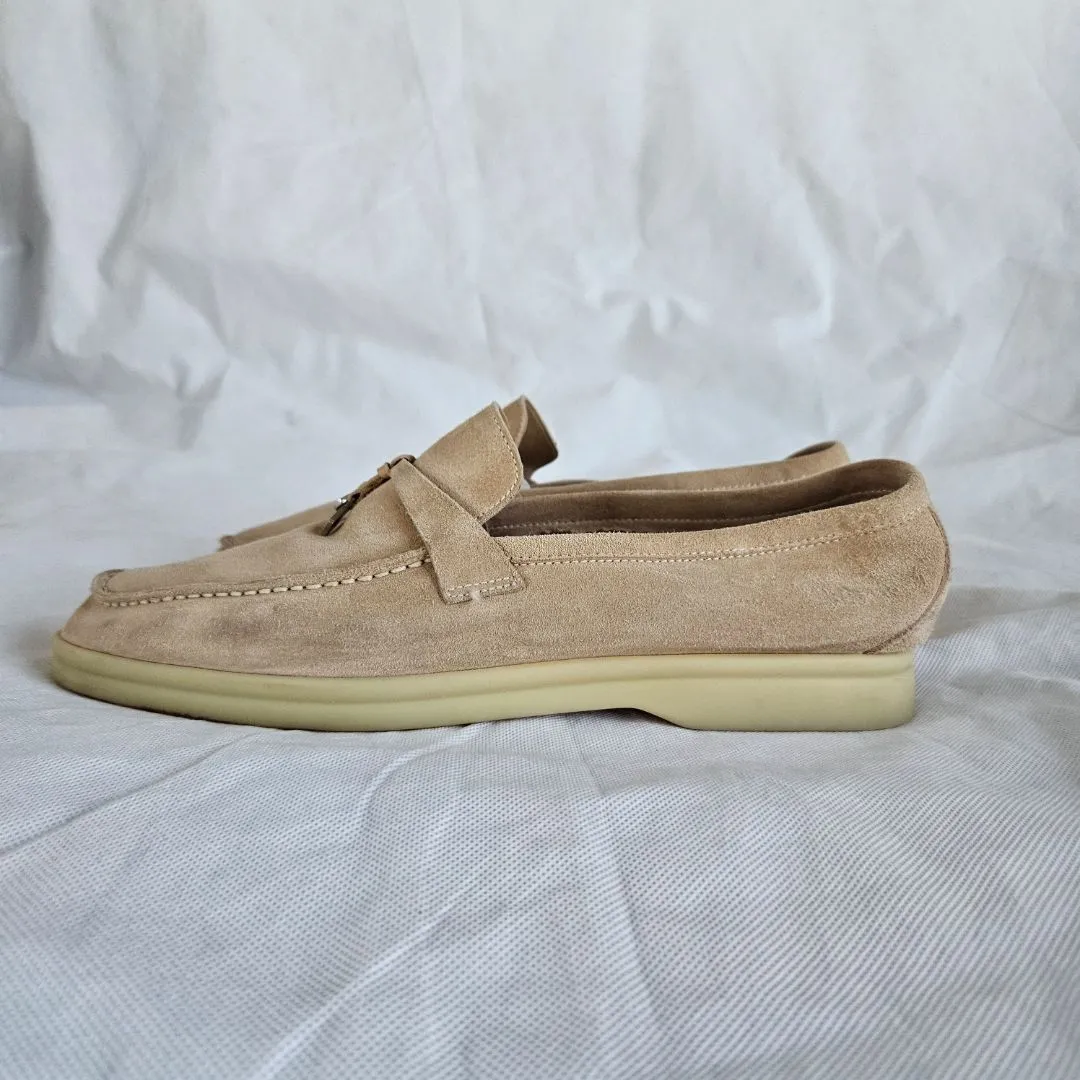 Loro Piana Suede Plush Summer Walk Loafer, 40