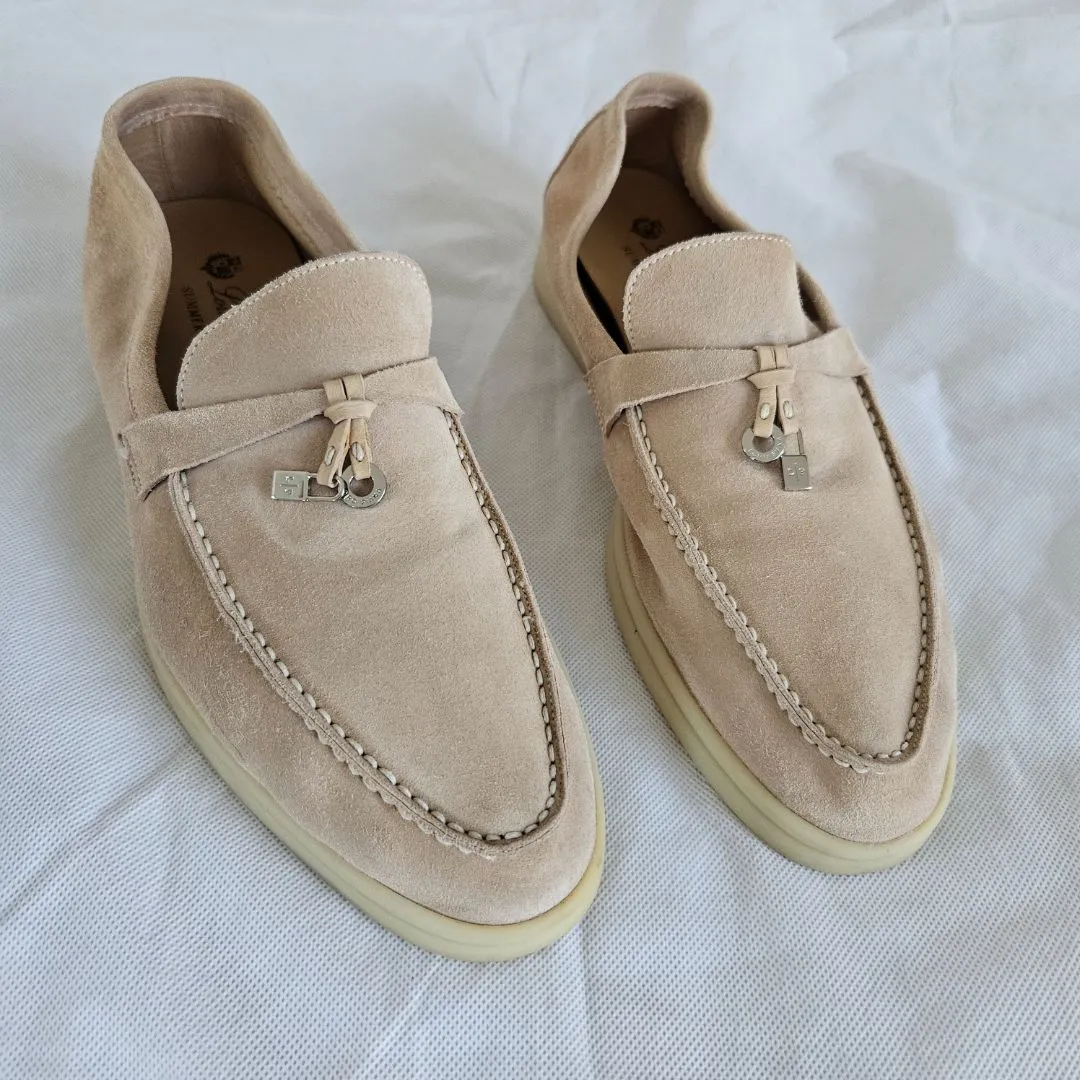 Loro Piana Suede Plush Summer Walk Loafer, 40