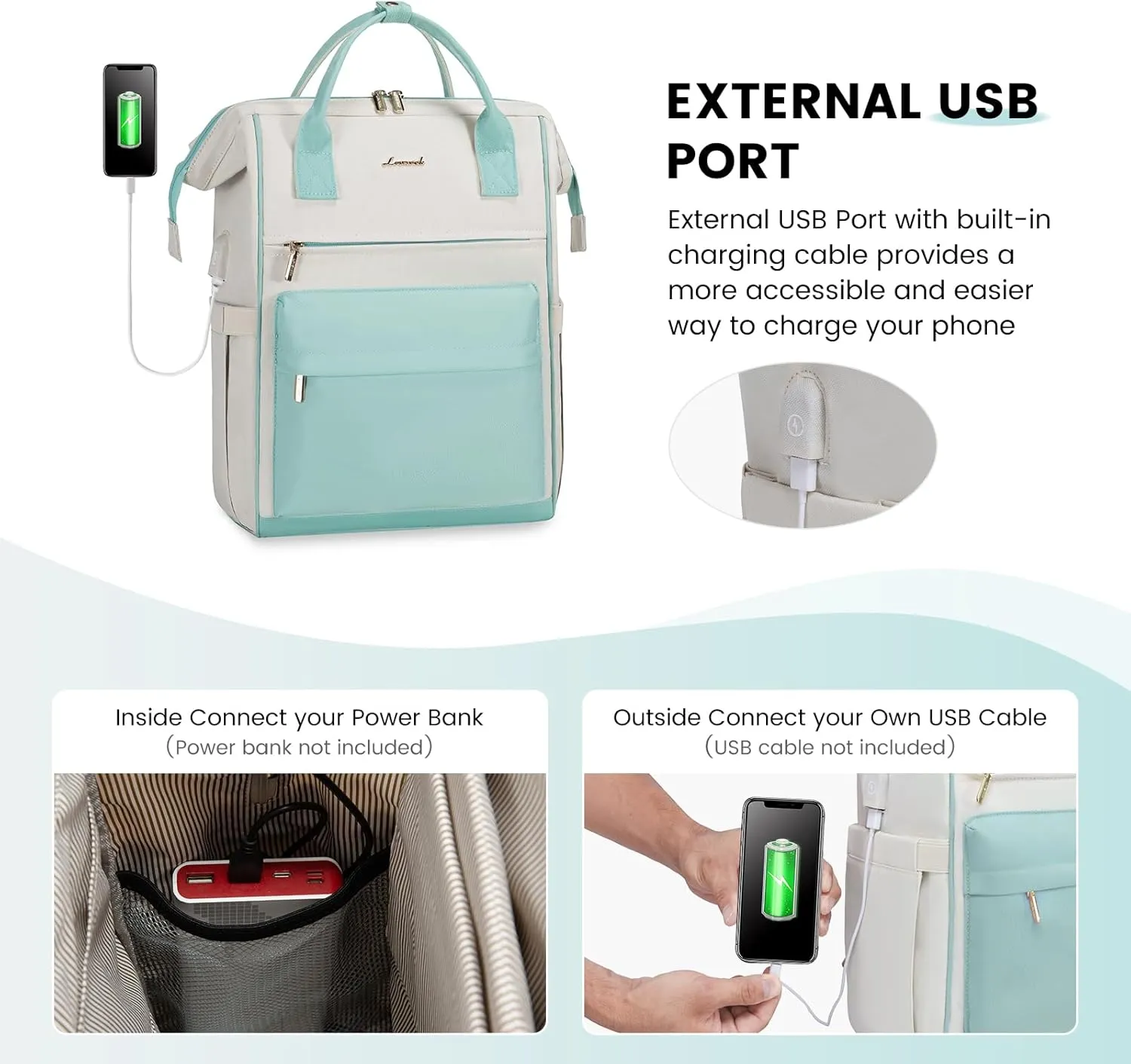 LOVEVOOK Laptop Backpack Purse for Women Waterproof Teacher Nurse Bag, 15.6 Inch Work Laptop Bag with USB Port, Business Travel Computer Backpack