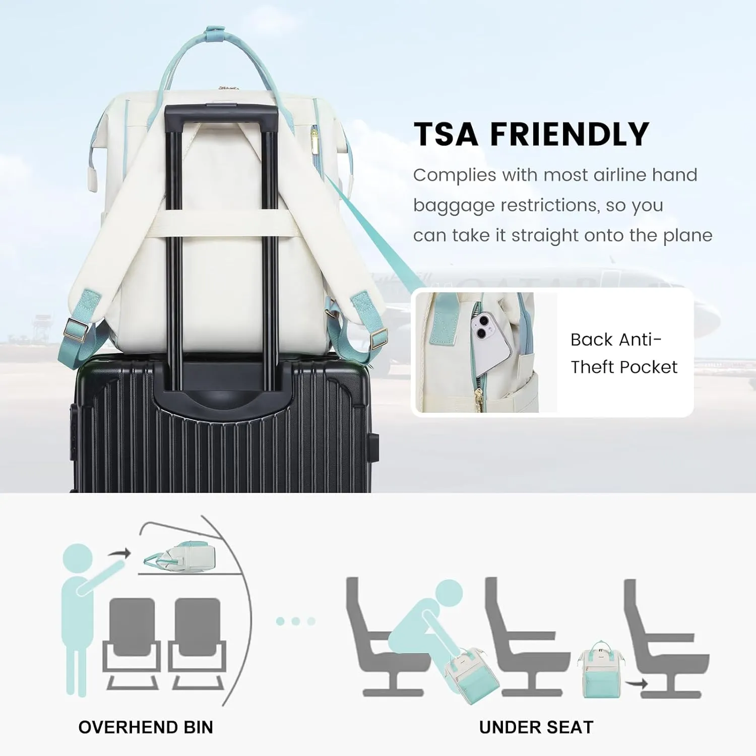 LOVEVOOK Laptop Backpack Purse for Women Waterproof Teacher Nurse Bag, 15.6 Inch Work Laptop Bag with USB Port, Business Travel Computer Backpack