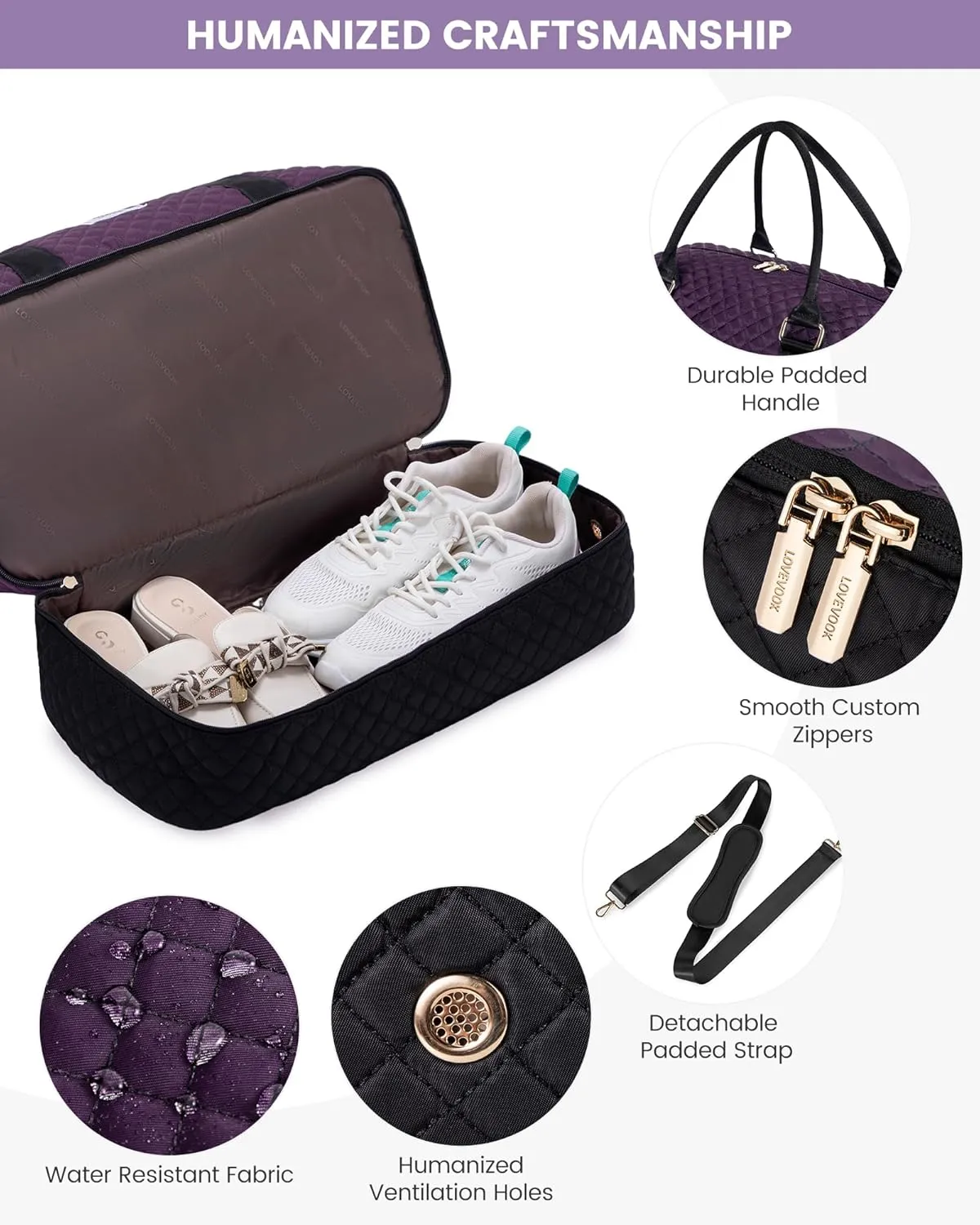 LOVEVOOK Travel Weekender Bag for Women, Carry on Overnight Bag with Shoe Compartment, Travel Duffle Bag Women, Yoga Gym Duffel Bag with Wet Pocket, Hospital Bags for Labor and Delivery, 3 Pcs Set
