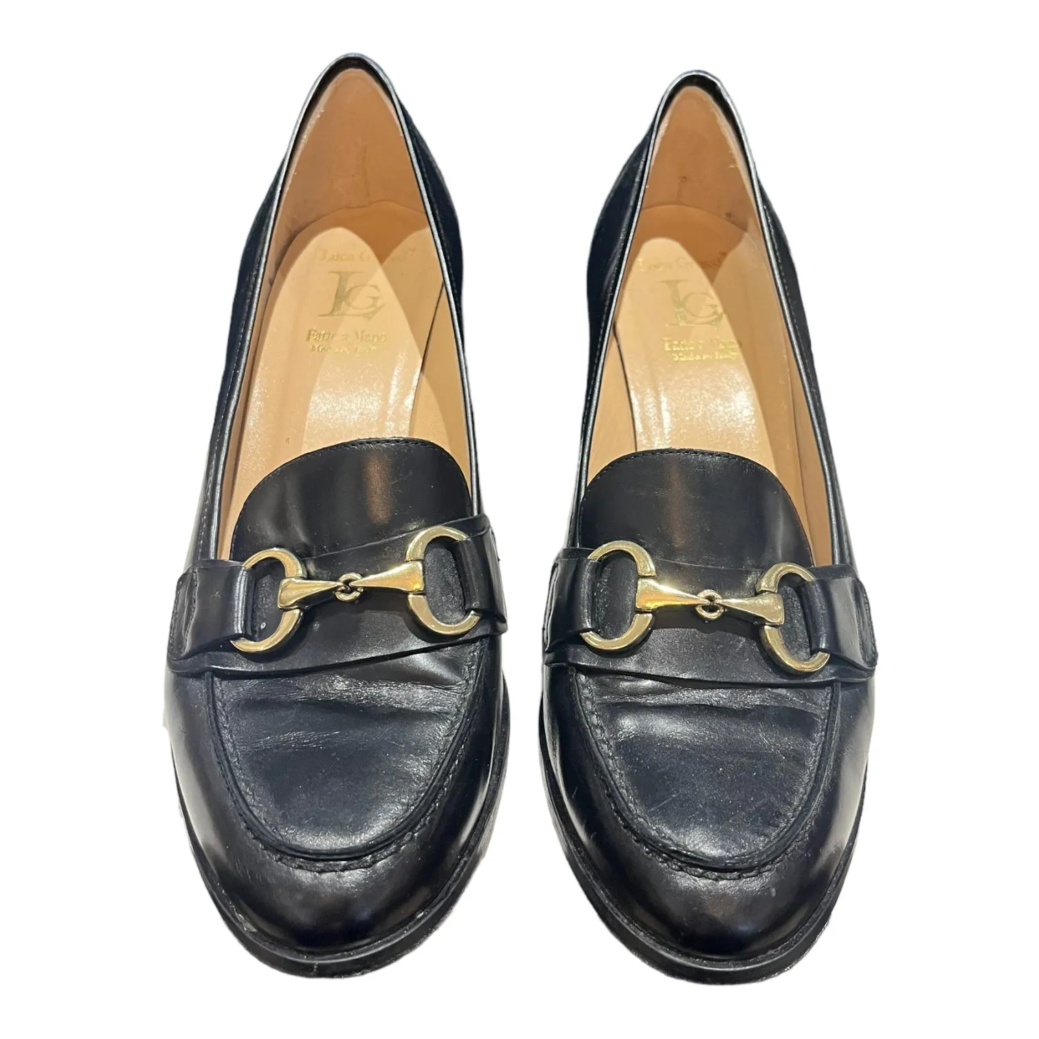 Luca Grossi Black Loafer Heels