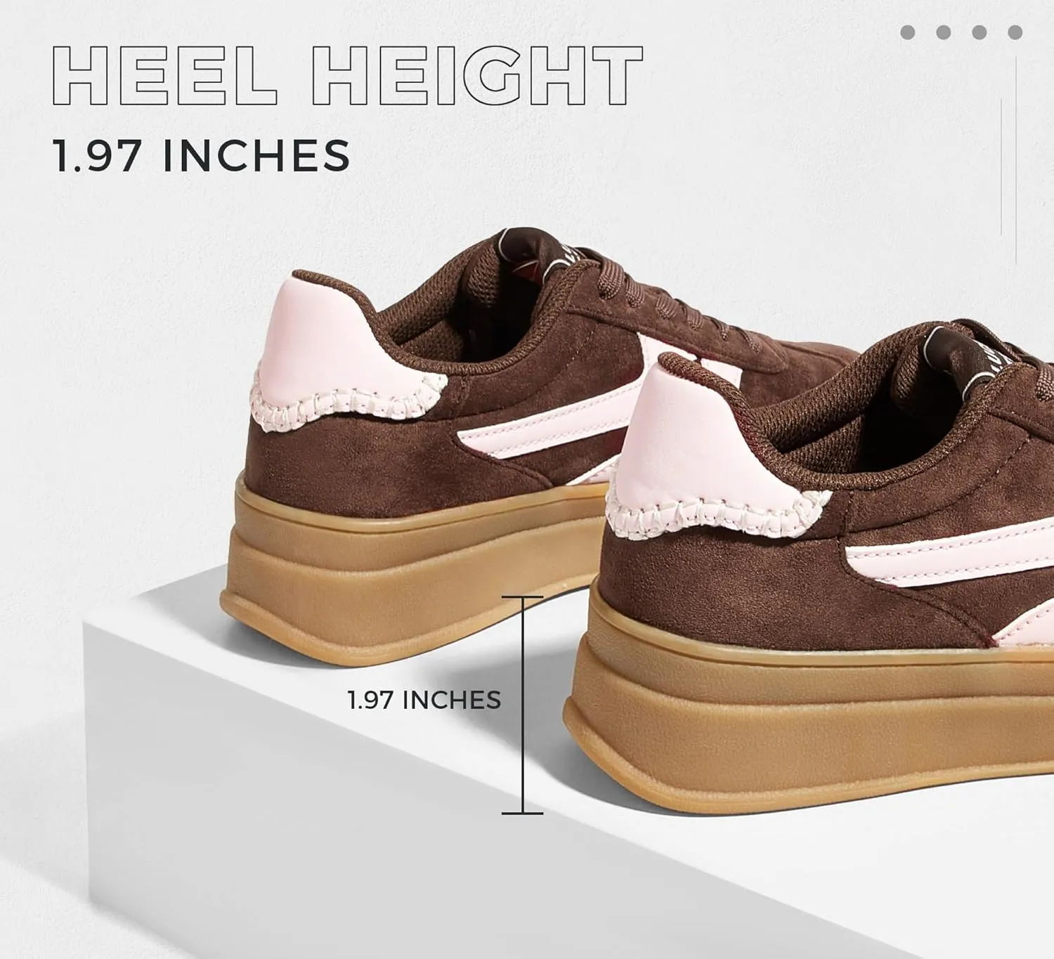 LUCKY STEP Platform Sneakers for Women Fashion Retro Thick Rubber Gum Sole Comfortable Tennis Skate Trainer Classic Walking Shoes Casual Streetwear