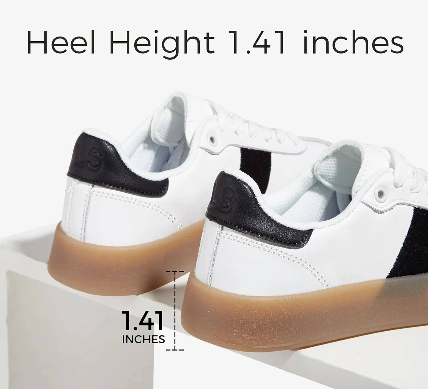 LUCKY STEP Women's Retro Sneakers Fashion Classic Casual Tennis Platform Gum Sole Anti Slip Footwear Faux Leather Trainers Walking Skate Shoes