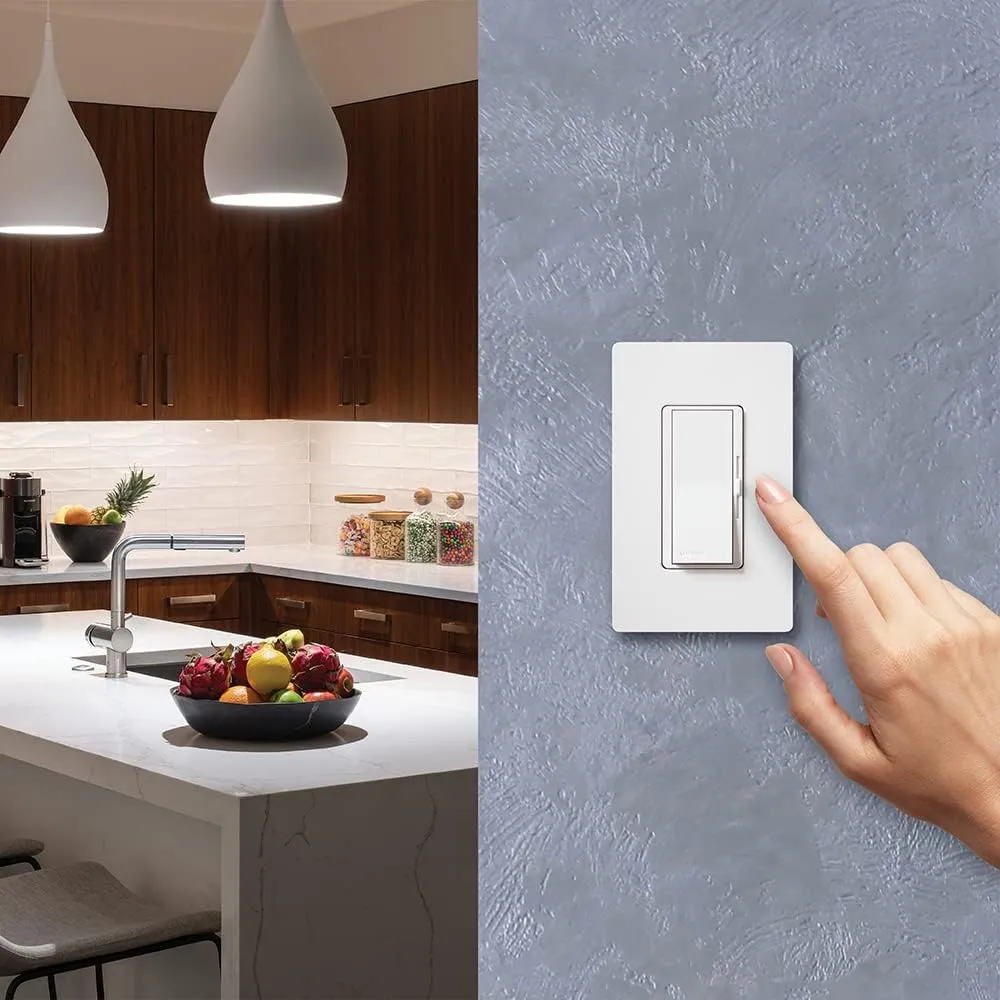 Lutron Diva Dimmer Switch for Incandescent Bulbs, 600-Watt/Single-Pole, DV-600P-BL, Black