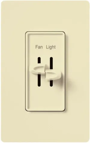 Lutron Skylark 3-Speed Combination Fan and Light Control, 1.5 Amp, Single-Pole, S2-LFSQH-WH, Almond