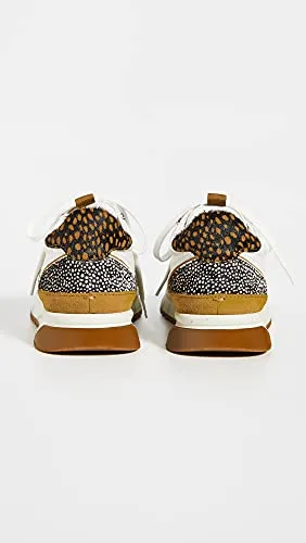 Madewell Kickoff Trainer Sneakers in Leather and Spot Mix Calf Hair Olive Grove Multi Spot Dot 6.5 M