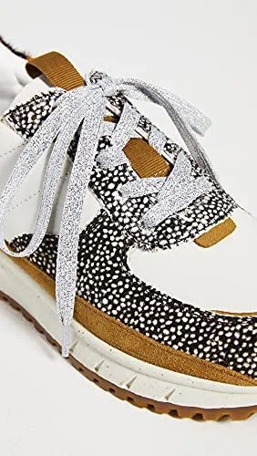 Madewell Kickoff Trainer Sneakers in Leather and Spot Mix Calf Hair Olive Grove Multi Spot Dot 6.5 M