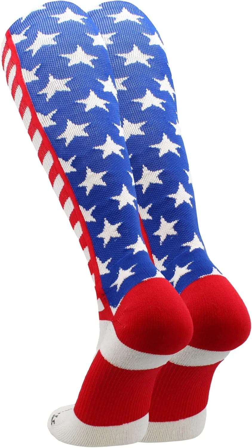 MadSportsStuff USA American Flag Stars and Stripes Socks for Baseball Softball Football Youth and Adult Boys Girls Men Women