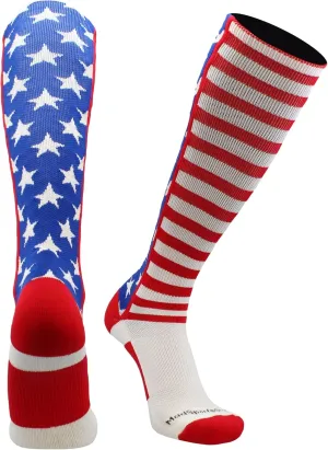 MadSportsStuff USA American Flag Stars and Stripes Socks for Baseball Softball Football Youth and Adult Boys Girls Men Women