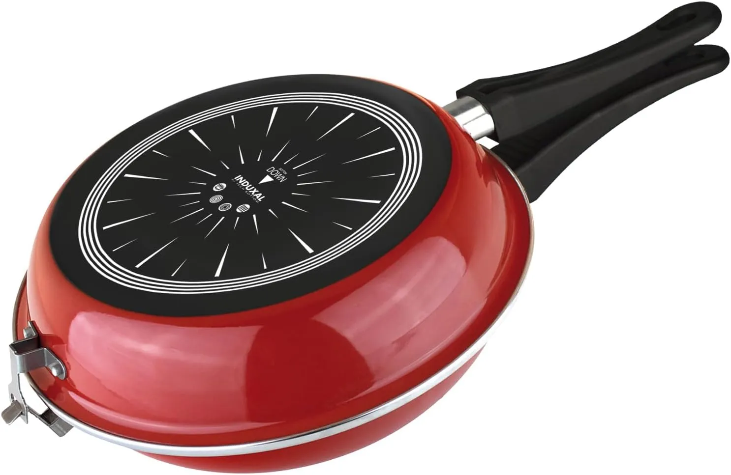 MAGEFESA 9.4" Double Sided Frying Pan – Perfect for Spanish Tortilla & Frittata, Non-Stick, Vitrified Steel, Induction Compatible, Dishwasher Safe, Red