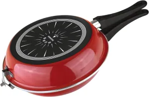 MAGEFESA 9.4" Double Sided Frying Pan – Perfect for Spanish Tortilla & Frittata, Non-Stick, Vitrified Steel, Induction Compatible, Dishwasher Safe, Red