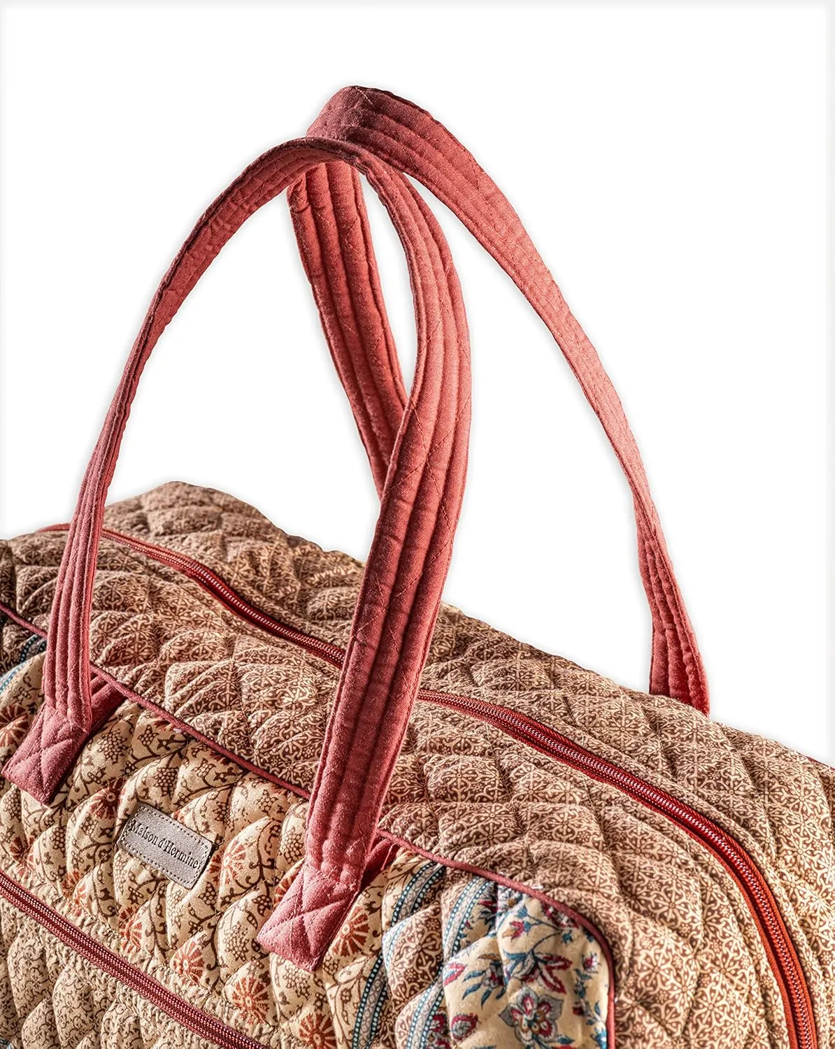 Maison d' Hermine Weekend Bag Cotton Quilted Duffel Overnight Luggage Weekender Gym Bag for Gifts Travel Men Women Business Travellers Family Trip, Asmi