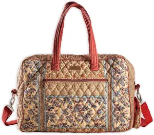 Maison d' Hermine Weekend Bag Cotton Quilted Duffel Overnight Luggage Weekender Gym Bag for Gifts Travel Men Women Business Travellers Family Trip, Asmi