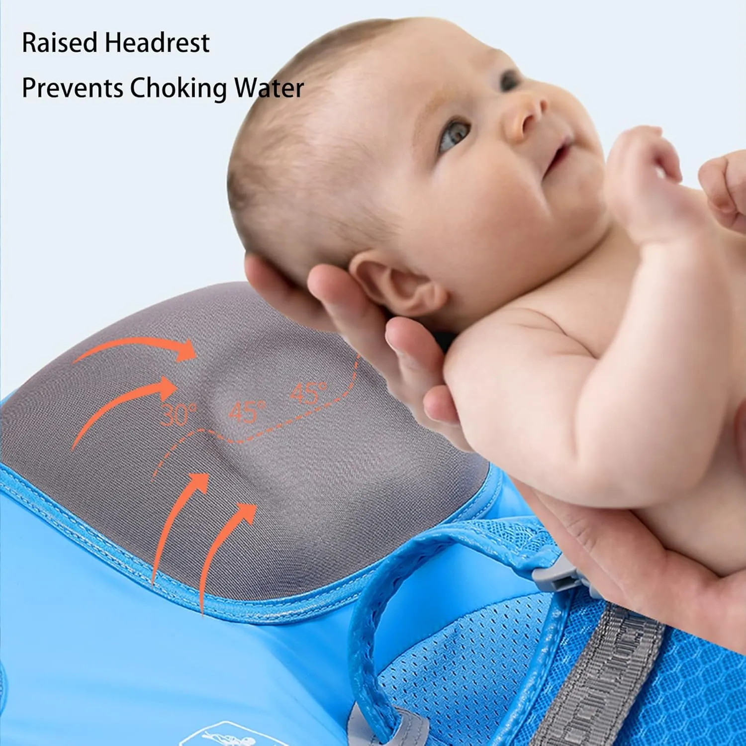 Mambobaby Floats with Canopy &Tail, Non-Inflatable Baby Float for Pool Add Tail Avoid Flip Swim Trainer Baby Floats for Toddler Boys Girls(Narwhal-Blue)