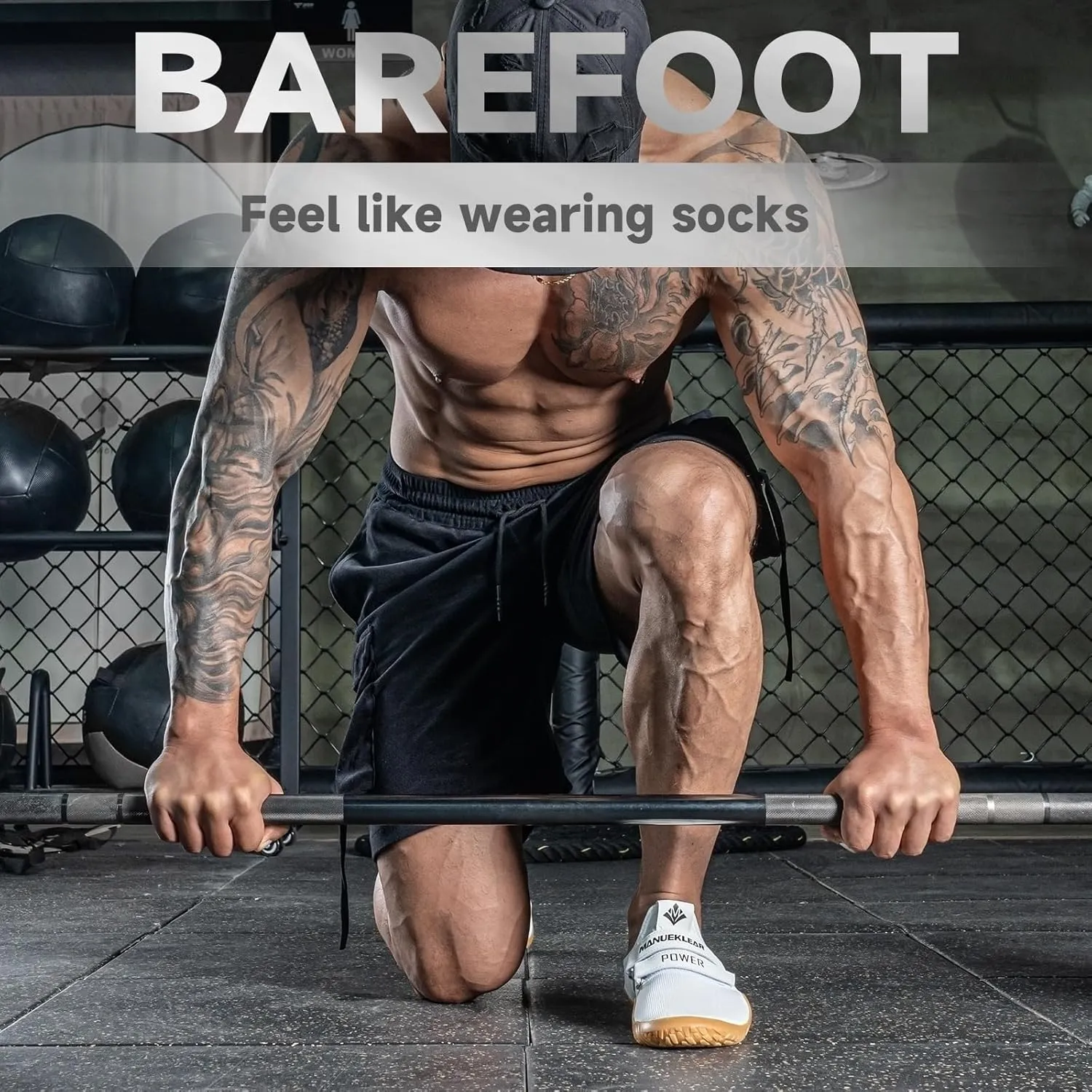 MANUEKLEAR Deadlift Shoes - Weight Lifting Shoes for Men Women - Weightlifting Squat Shoes Fitness Cross-Trainer Barefoot Gym Training Sneakers
