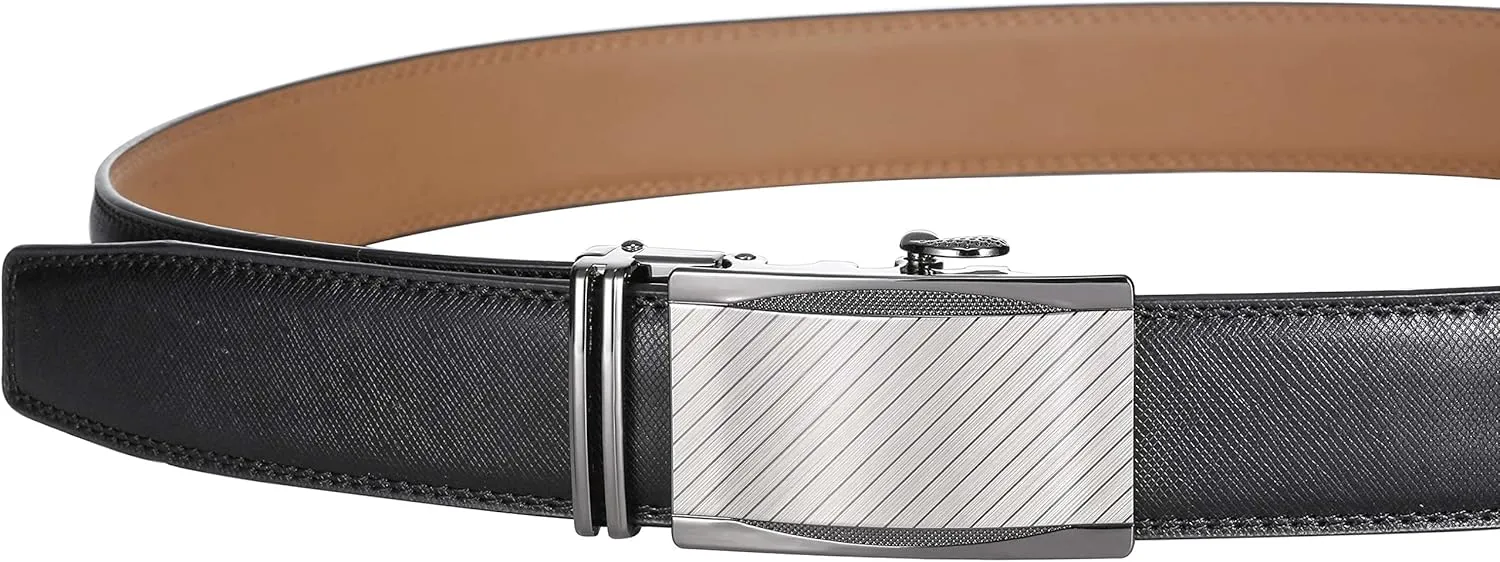 Marino Men’s Genuine Leather Ratchet Dress Belt With Automatic Buckle, Enclosed in an Elegant Gift Box